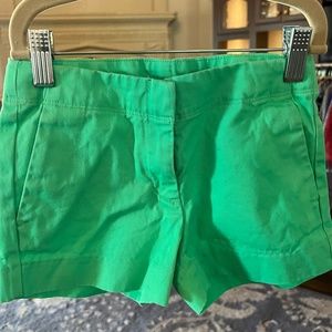 2 pair Girls Crewcuts Frankie Shorts Adj. Waist Bright Orange/Green GUC Size 7